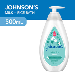Johnsons Baby Bath Milk + Rice with Pump 500ml