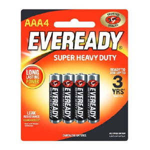 Eveready Battery Super Heavy Duty Black AAA 4s
