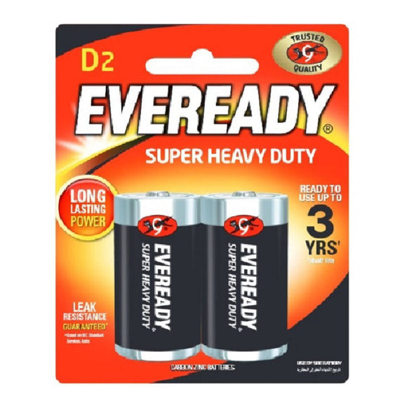 Eveready Battery Super Heavy Duty Black D 2s